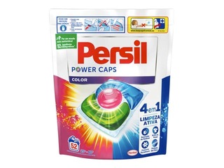 Veļas mazgāšanas kapsulas Persil power caps color, 52 gab.