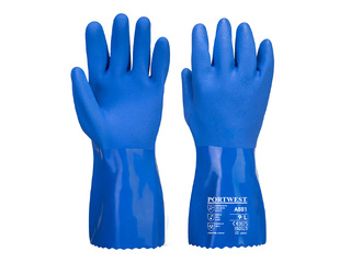 Cimdi darbam ar ķimikālijām Marine Ultra PVC Chem Gauntlet, L izmērs, zili