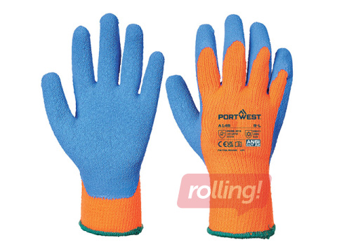 Darba cimdi lietošanai aukstumā Cold Grip, L izmērs, oranži/zili