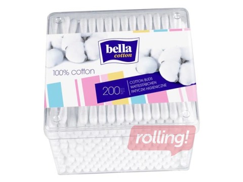 Vates kociņi Bella Cotton, kastītē, papīra, 200gab.