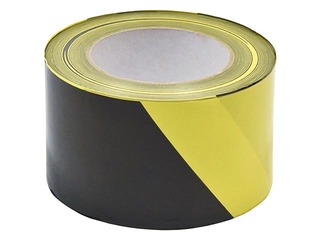Norobežojoša lente, dzeltena/melna, platums 75mm, 200m