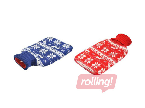 Termofors Toro ar adītu pārvalku, zils vai sarkans, 2l