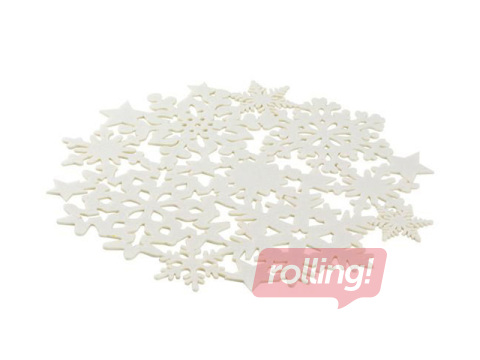 Galda paliktnis Ziemassvētku, filca, balts, Ø38cm