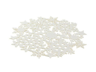 Galda paliktnis Ziemassvētku, filca, balts, Ø38cm