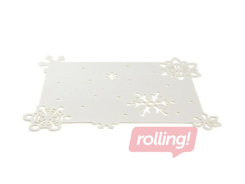 Galda paliktnis Ziemassvētku, filca, balts, 45x35cm