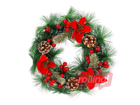 Dekorācija Springos mākslīgais Ziemassvētku vainags, 33cm