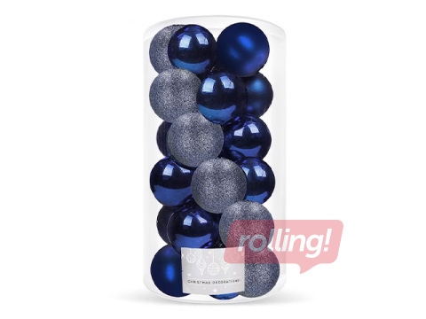Ziemassvētku eglītes rotājumi Springos, bumbiņas, tumši zilas, 20 gab.