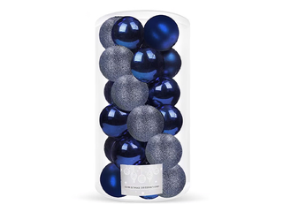 Ziemassvētku eglītes rotājumi Springos, bumbiņas, tumši zilas, 20 gab.