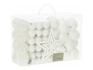 Ziemassvētku eglītes rotājumu komplekts Springos, balts, 101 gab.