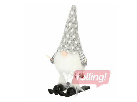 Ziemassvētku dekors Springos, rūķis ar slēpēm, 33cm