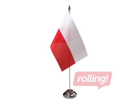 Polijas karogs, galda, 14x28cm