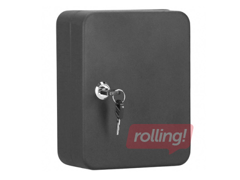 Atslēgu kaste Springos 30, metāla, melna, 20x16x7.5cm