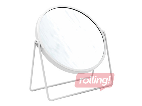 Kosmētiskais spogulis Sapho Ridder, divpusējs, tērauda, balts, ø16x20.5cm