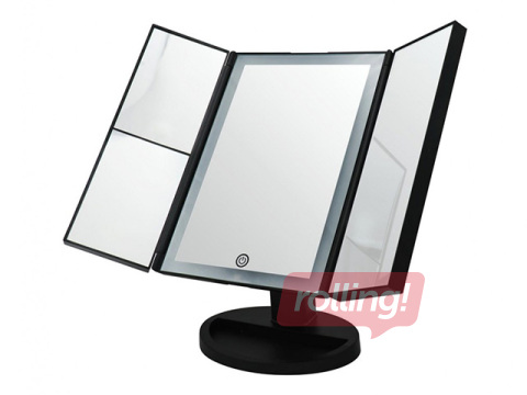 Kosmētiskais spogulis Ridder Vivian M, ar LED, melns, 12x27.5x18cm