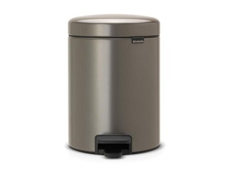 Atkritumu tvertne ar pedāli NewIcon, platīna, 5l