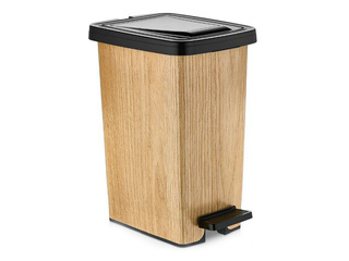 Atkritumu tvertne ar pedāli Slim Ozer, koka prints, 25l