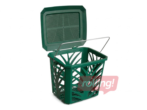 Atkritumu grozs BioBag MaxAir, ar vāku, bioatkritumiem, zaļš, 7l