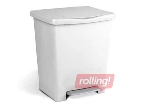 Atkritumu tvertne Tatay Millenium, ar pedāli, balta, 23l