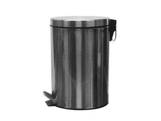 Atkritumu tvertne ar pedāli, nerūsējošā tērauda, melna, 3l