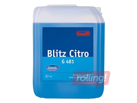 Universāls alkoholu saturošs mazgāšanas līdzeklis Buzil G481 Blitz Citro, 10L