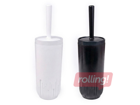 Tualetes birste Herevin, plastmasa, ar turētāju, melna vai balta