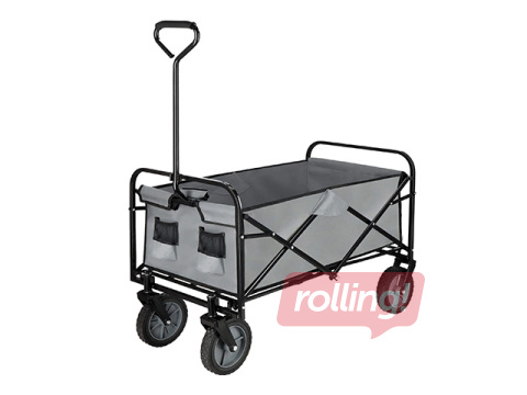 Dārza ratiņi Springos, salokāmi, pelēki, kravnesība 80kg, 105l