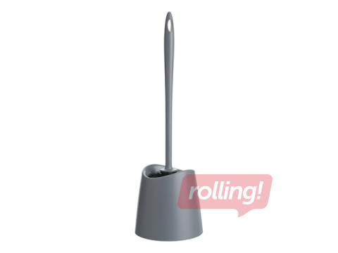 Tualetes birste Tatay Standard, ar turētāju, plastmasa, pelēka