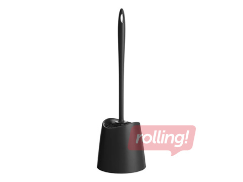 Tualetes birste Tatay Standard, ar turētāju, plastmasa, melna