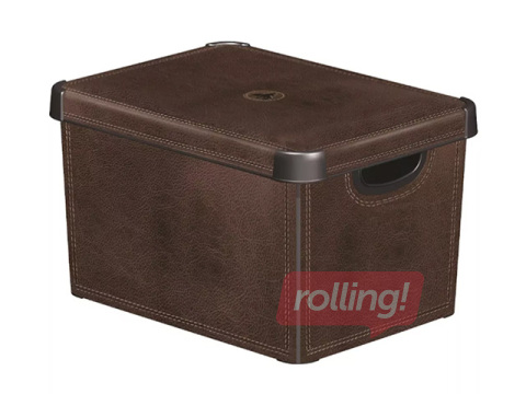 Uzglabāšanas kaste Curver Deco Stockholm L, ar vāku, brūna, 39.5x29.5x23.5cm, 22l