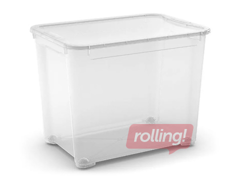 Uzglabāšanas kaste Curver T Box XXL, ar vāku, caurspīdīga, 39x55.5x42.5cm, 70l