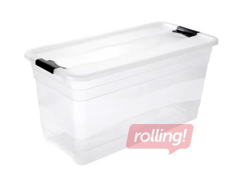 Uzglabāšanas kaste Keeeper Cornelia, ar vāku, caurspīdīga, 79.5x39.5x40cm, 83l