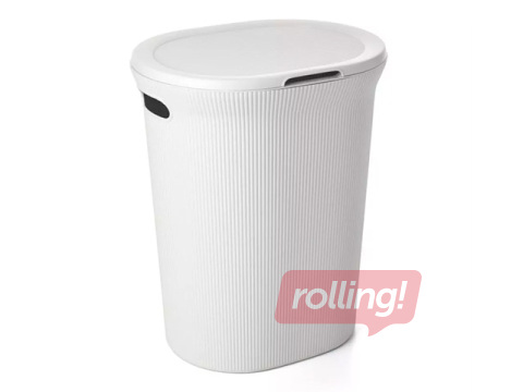 Veļas kaste Tatay Baobab, ar vāku, balta, 40l