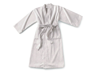 Frotē halāts, bez apkakles, balts, M izmērs