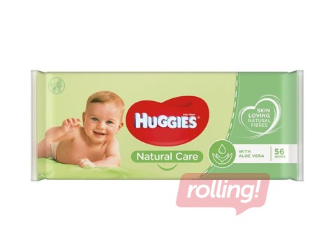 Mitrās salvetes Huggies Natural Care, 56gab