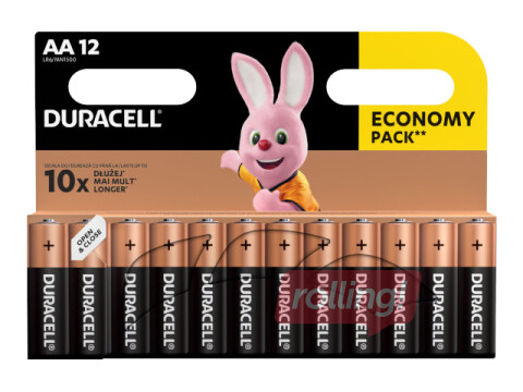 Baterijas Duracell Alkaline, 1,5V, AA, 12 gab.