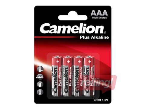Baterijas Camelion, Alkaline, AAA, B4, 1.5V, 4 gab.