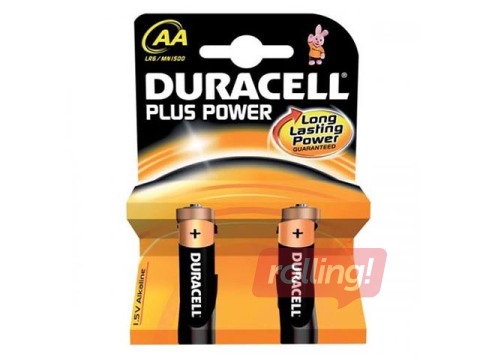 Baterijas Duracell Alkaline, AA, 1.5V, 2 gab.