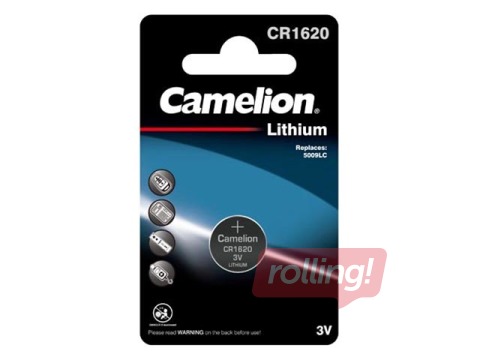 Baterija Camelion Lithium, tablešu tipa, CR 1620, 1 gab. 