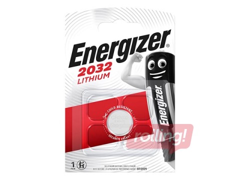 Baterija Energizer Lithium, tablešu tipa, CR 2032, 1 gab. 