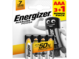 Baterijas Energizer Base Alkaline, AAA B3+1,1.5V, 4 gab.