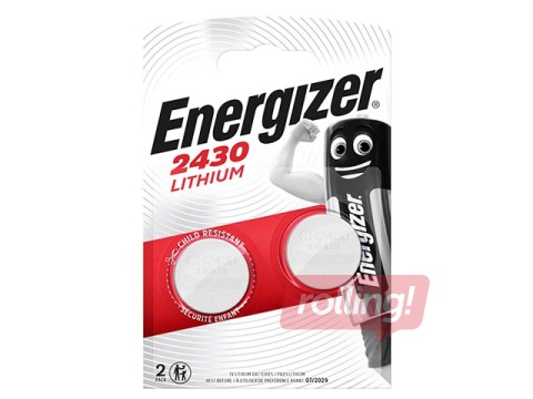 Baterijas Energizer, tablešu tipa, CR2430, 2 gab. 