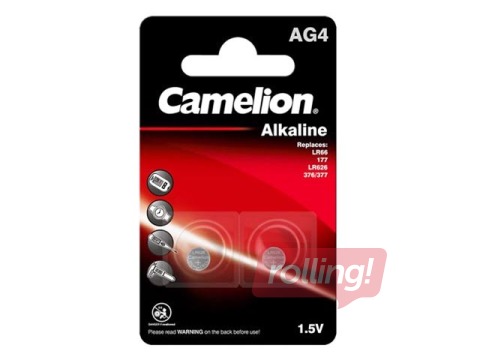 Baterijas Camelion Alkaline, AG4/LR66, 2 gab, 1.5V