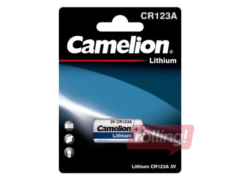 Baterija Camelion CR123A, Lithium, 1 gab.