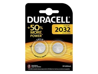 Baterijas Duracell Lithium, tablešu tipa, CR 2032, 2 gab. 