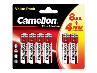 Baterijas Camelion Alkaline, AA B8+4, 1.5V, 12 gab.