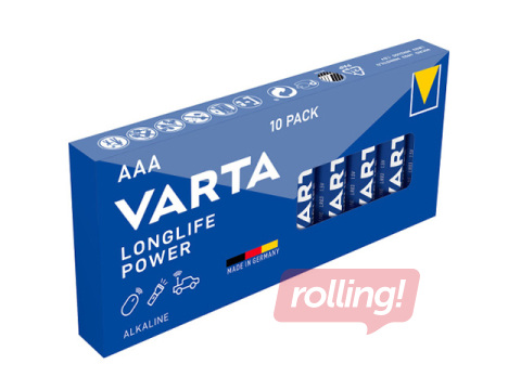 Baterija Varta Longlife Power Alkaline, AAA, B10, 10gab.