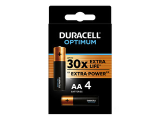 Baterija Duracell Optimum Alkaline AA, 1.5V, 4 gab.