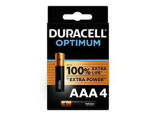 Baterija Duracell Optimum Alkaline AAA, 1.5V, 4 gab.