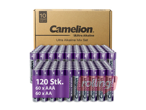 Baterijas Camelion, Ultra Alkaline, 60xAA + 60xAAA, 1.5V, 120 gab.
