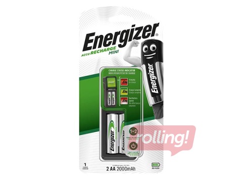 Bateriju lādētājs Energizer Mini EU Plug 2000 mAh + 2 x AA